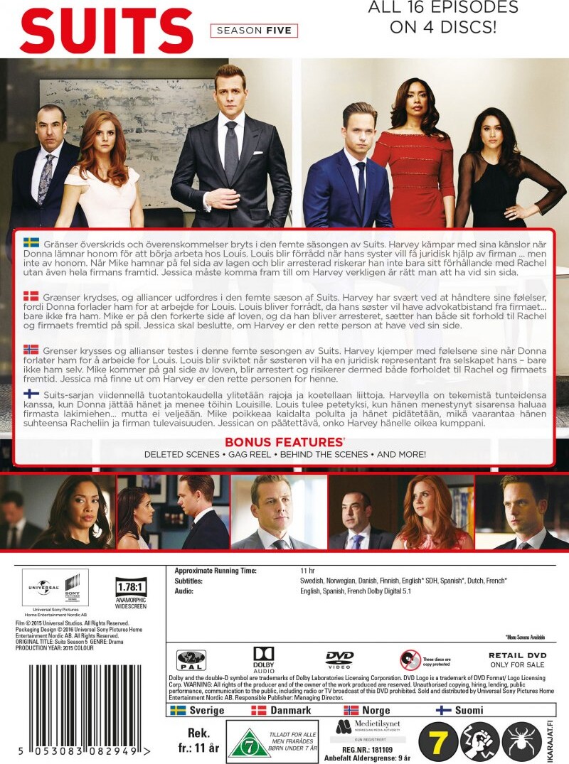 Suits - Sæson 5 - DVD