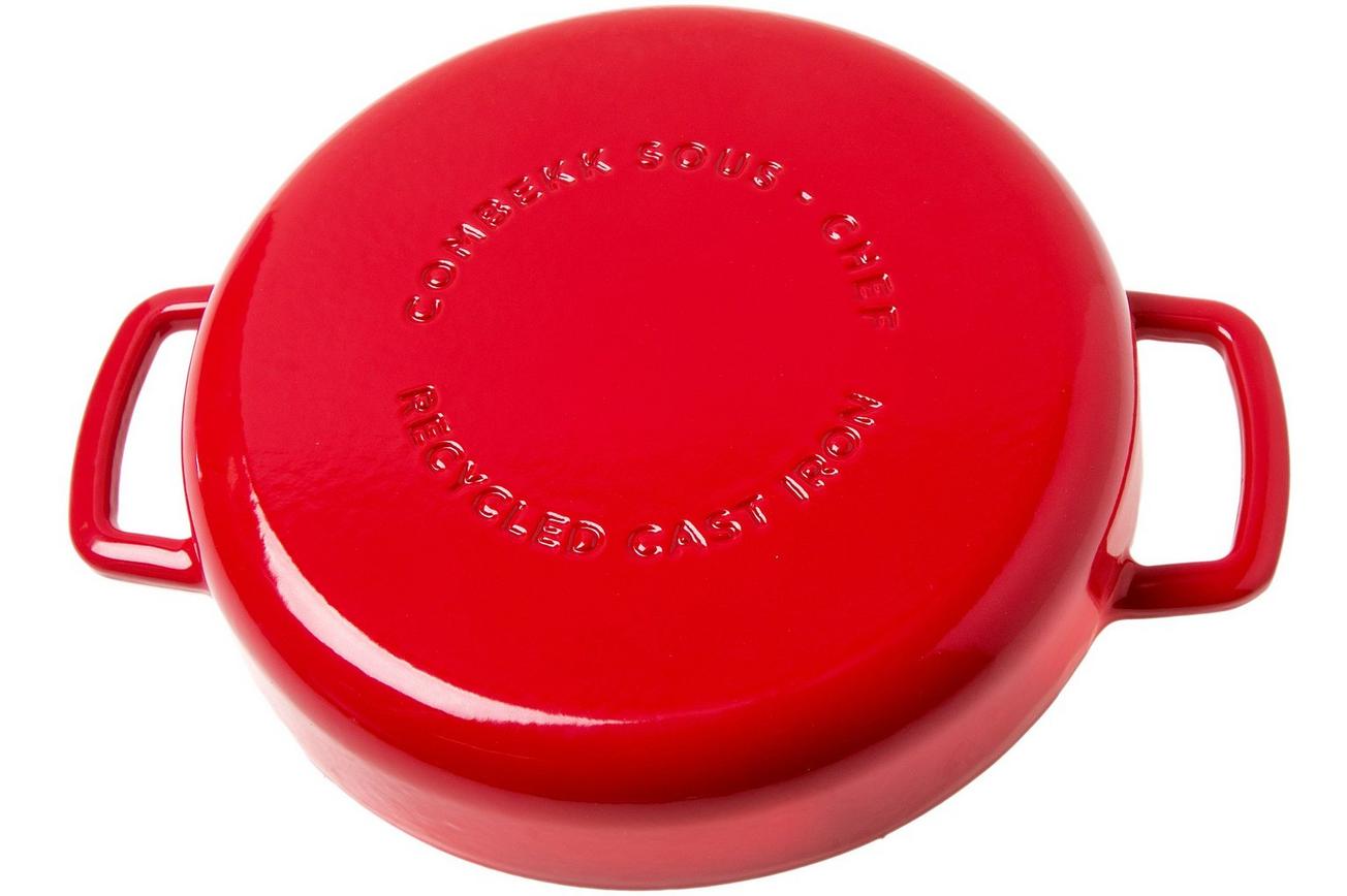 Combekk Sous Chef 192124RD koekenpan dubbele handgreep 24 cm, rood