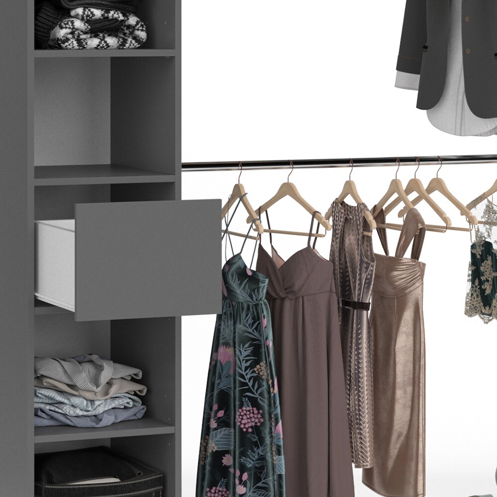 Vicco Kleiderschrank Visit Anthrazit Dielenschrank Flurgarderobe - Offen begehbar (Set XL)