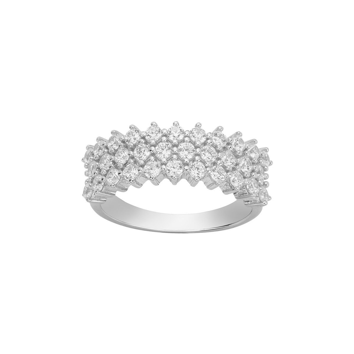 Bague en Argent avec oxyde de zirconium blanc