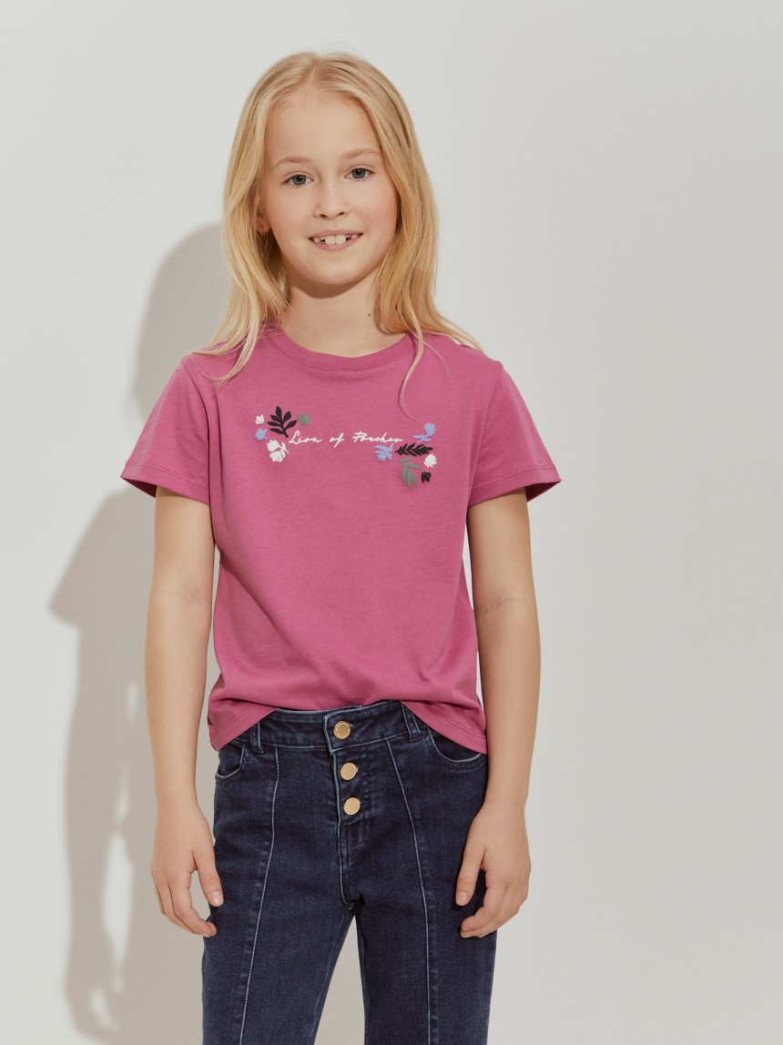 T-shirt de algodão com estampado