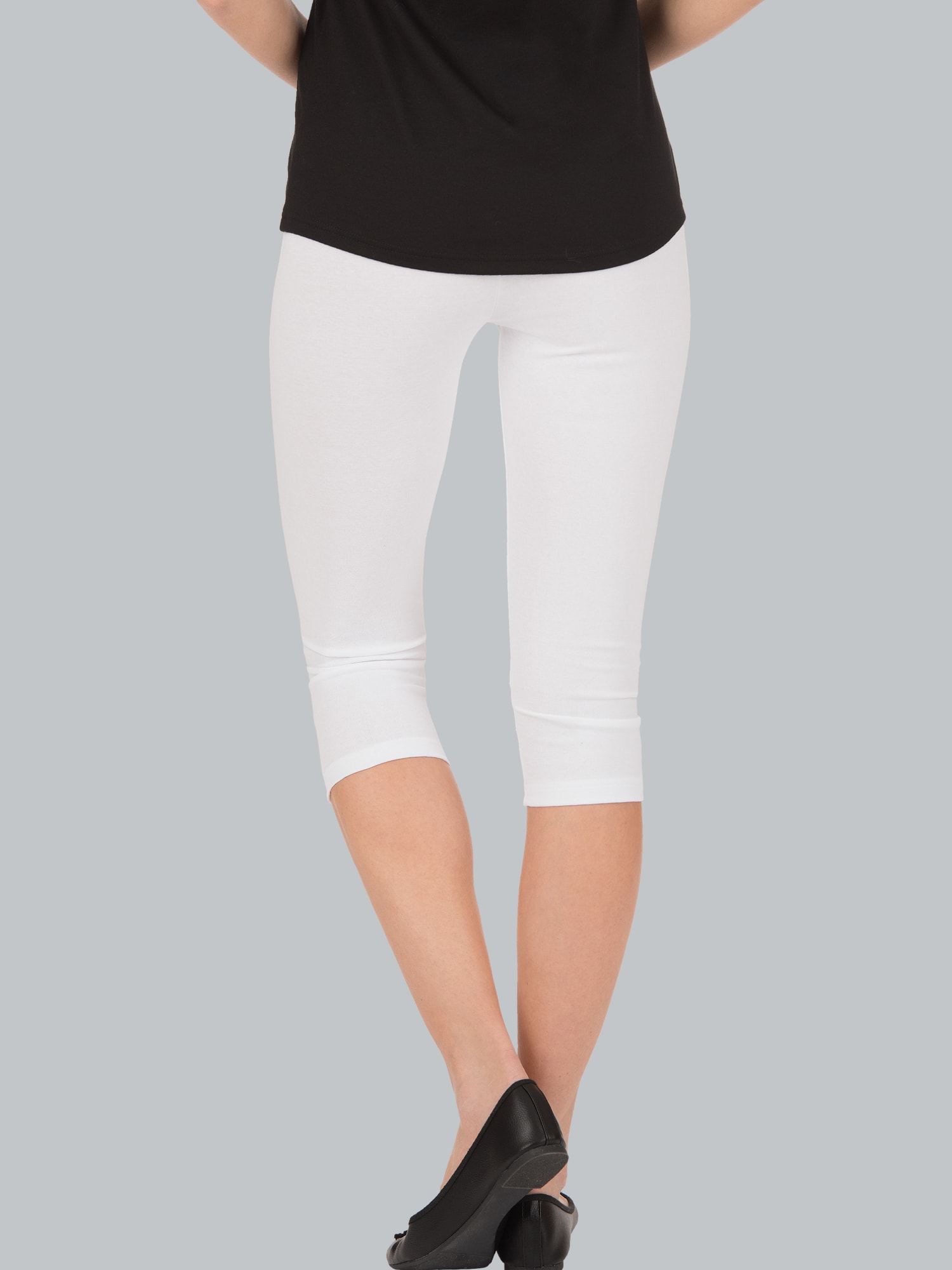 Leggings 3/4 mit Kristallsteinen Weiss