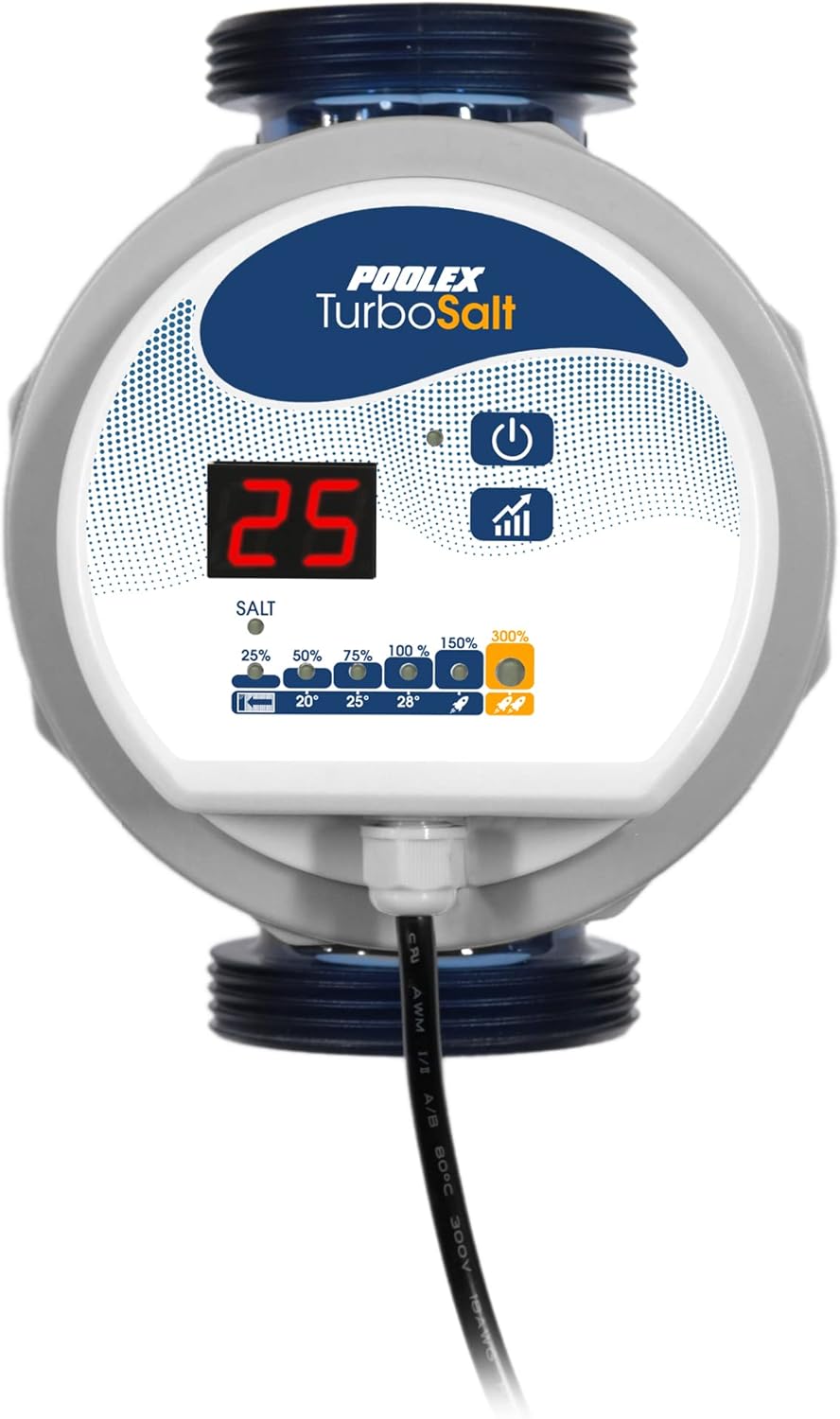 POOLEX - Turbo Salt - Kompakte Pool-Elektrolyseanlage - Geeignet für alle Filtertypen - Natürliche Wasseraufbereitung - Bis zu 40 m3 - Automatische Wartung - 4 Betriebsmodi - Modell 400