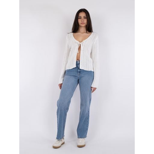 Neo Noir Bates Crochet Knit Cardigan, White, 42