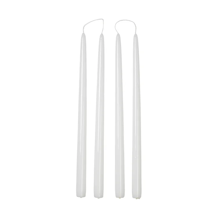 Broste Copenhagen - Smooth Kerze, H 38 cm, weiss (4er-Set)