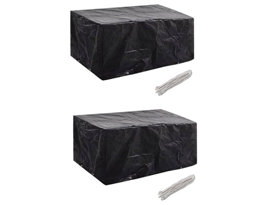 VIDAXL - Housse de table extérieur Housses de salon de jardin 2 pcs rotin 8 œillets 180x140 cm