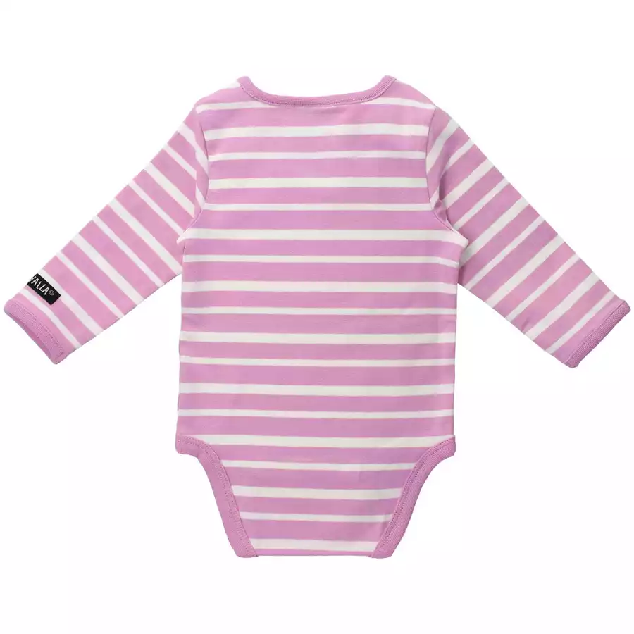Villervalla Body Langarm Stripes flamingo