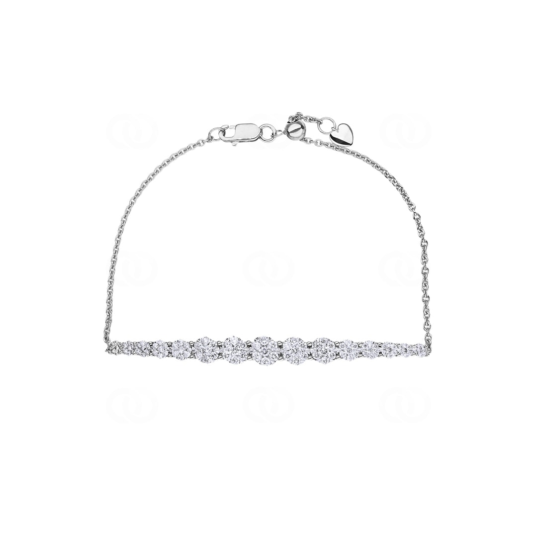 1.01 Karat Diamantarmband 750/18 K Weissgold