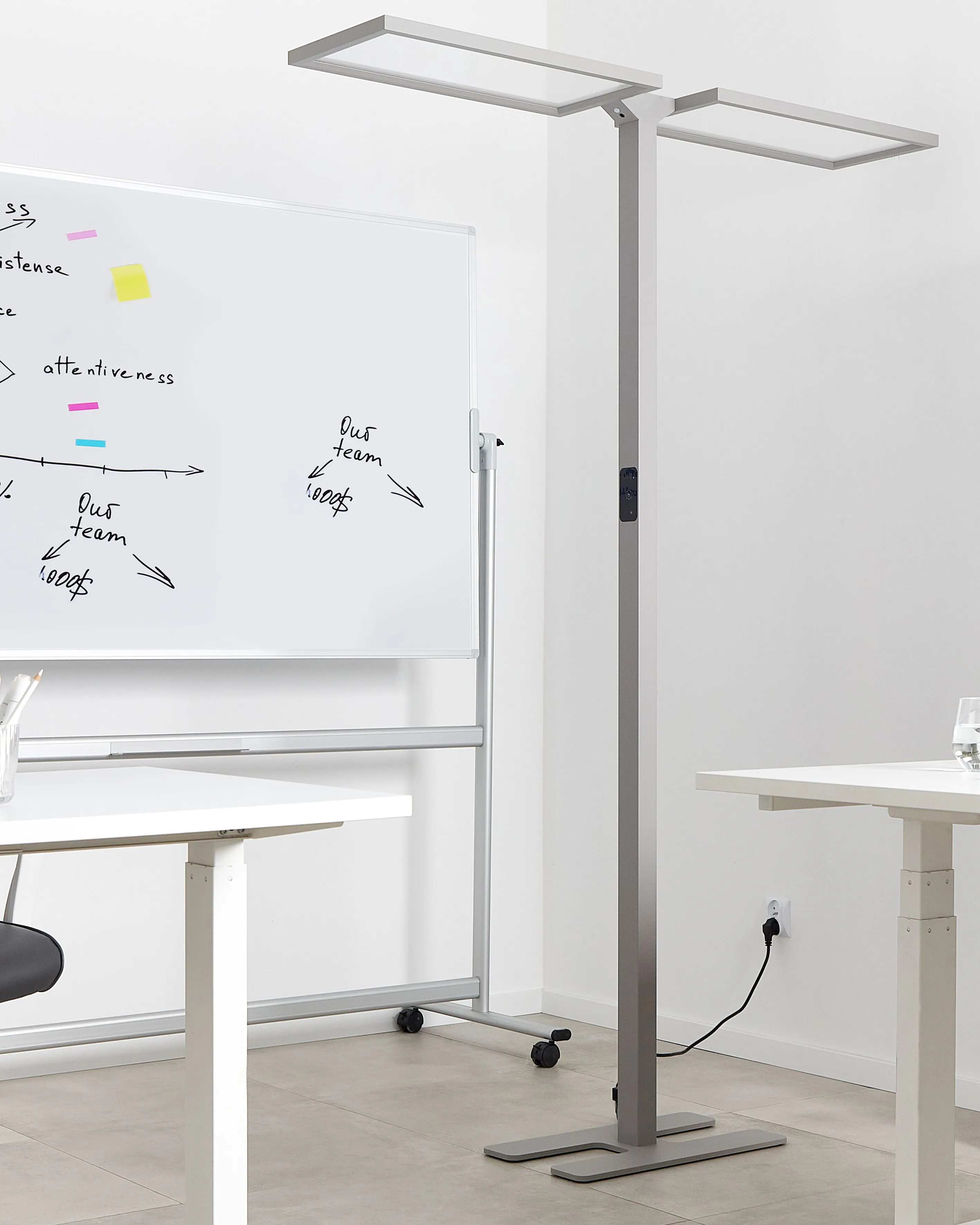 LED staande lamp SCULPTOR met bewegingssensor Metaal Zilver