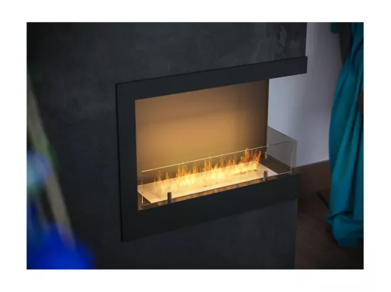 Corner 600 Right Cheminée au bioéthanol encastrable SimpleFire avec verre