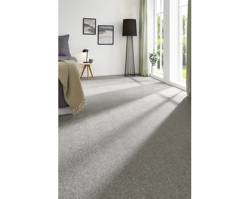 Velours tapijt Ines grijs 400 cm breed (per meter verkocht)