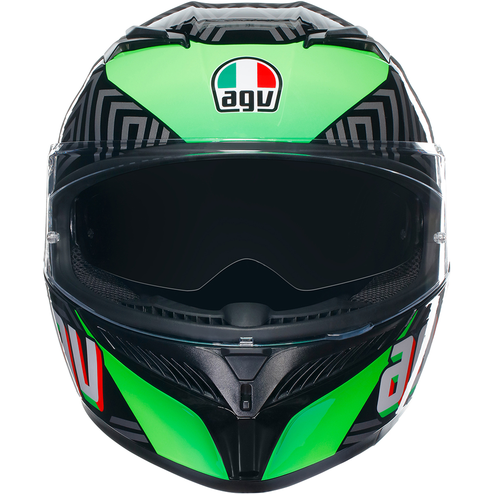 AGV - Casque K3 Kamaleon Noir / Vert / Rouge