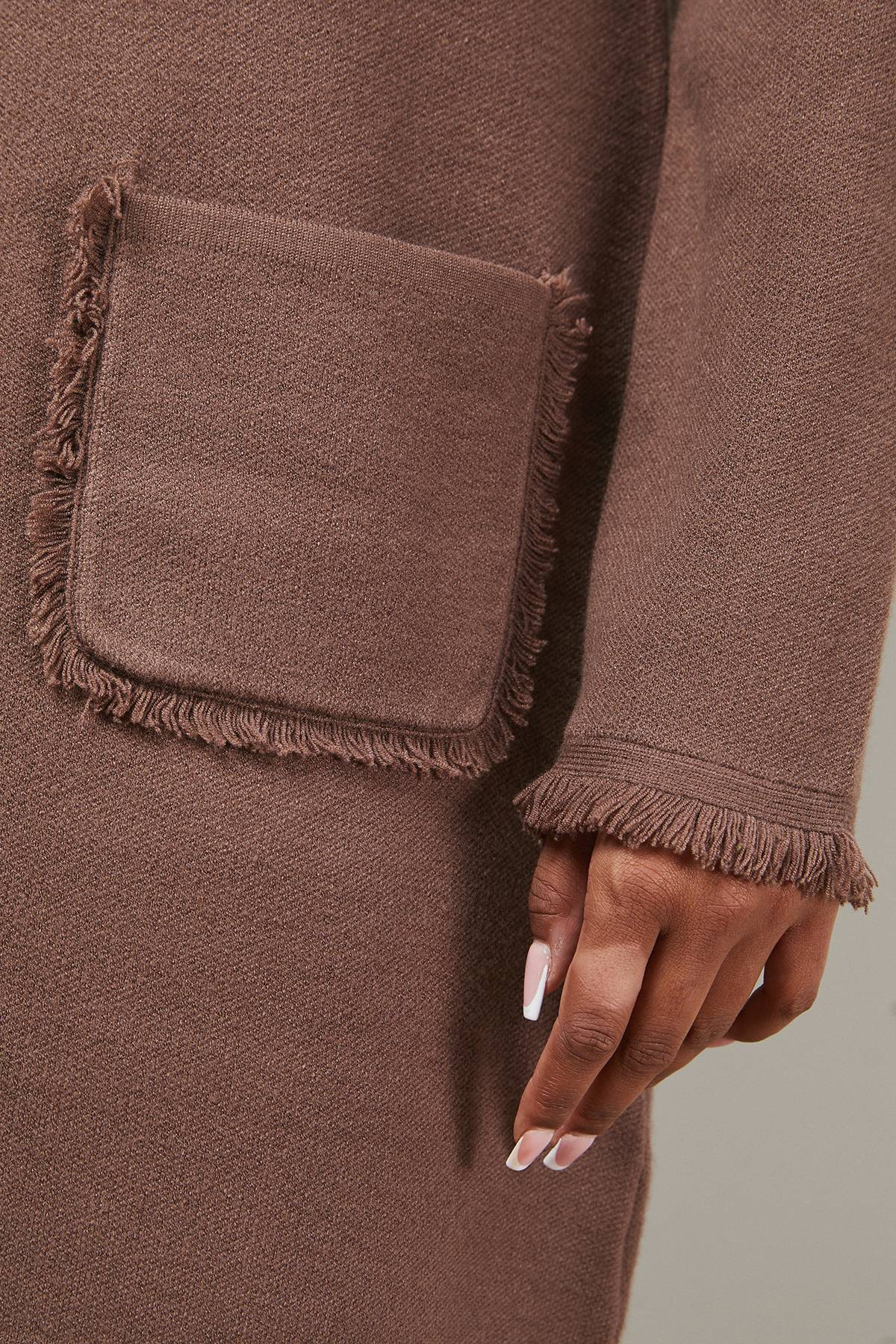 Oasis Robe Mini Col Rond à Détails Franges