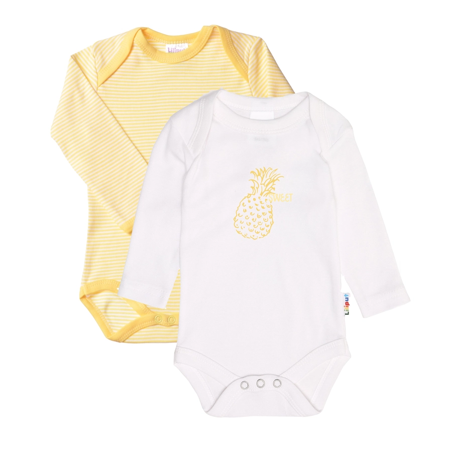 Liliput Langarm-Bodys 2er Set gelb und weiß
