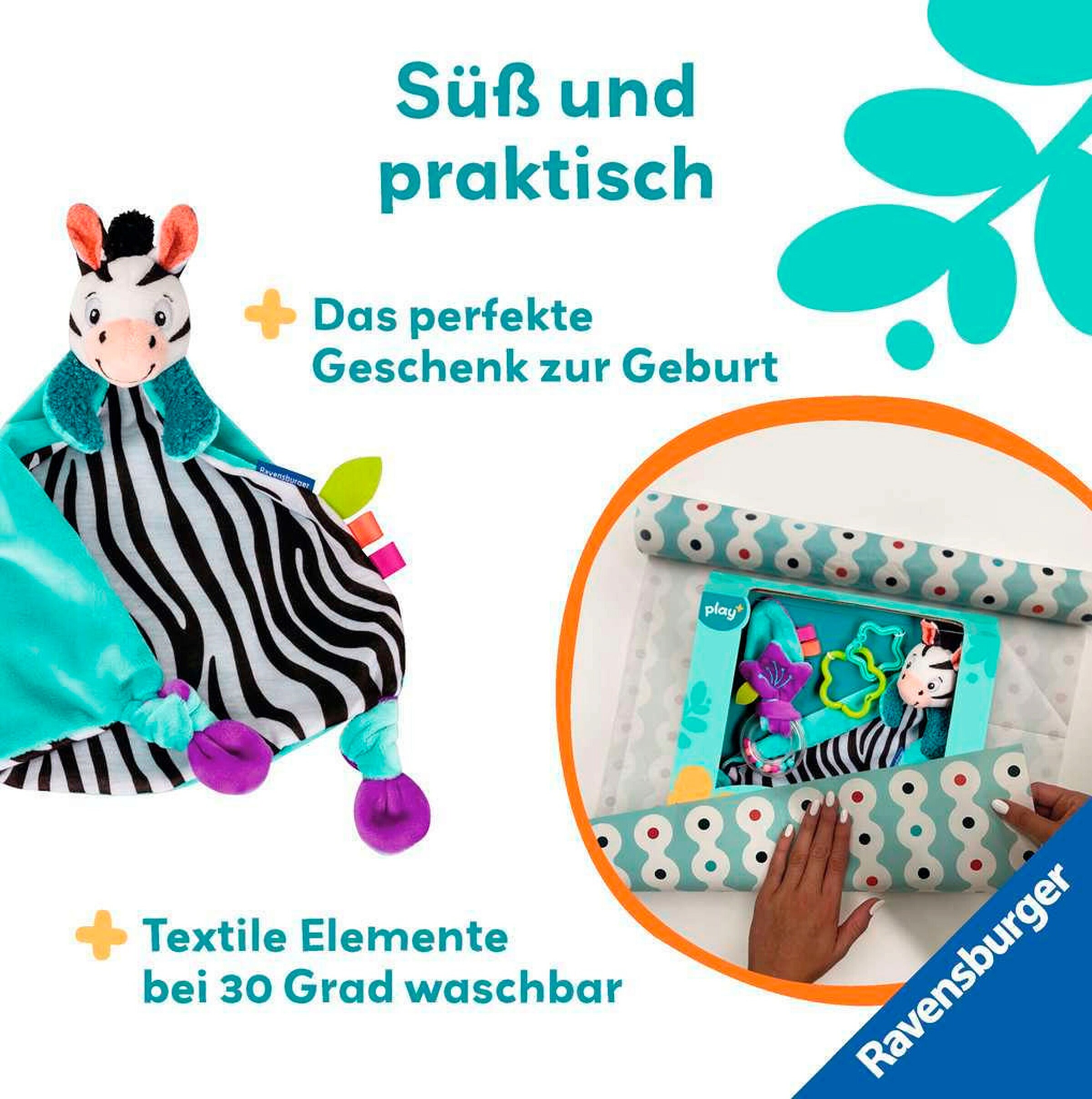 Ravensburger Fühlen, rasseln, spielen (Geschenk-Set: Zebra)