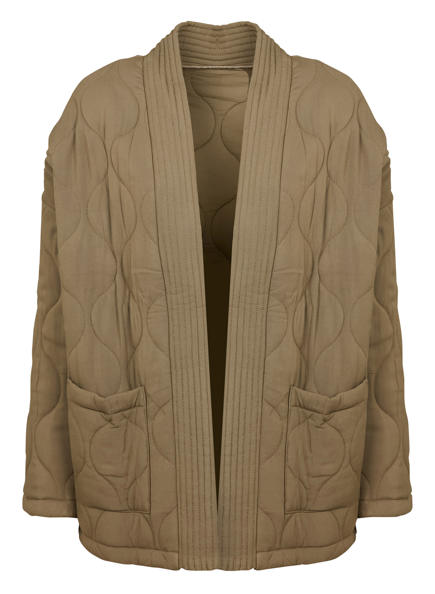 VOLITA - Veste ample col châle matelassé | Vert