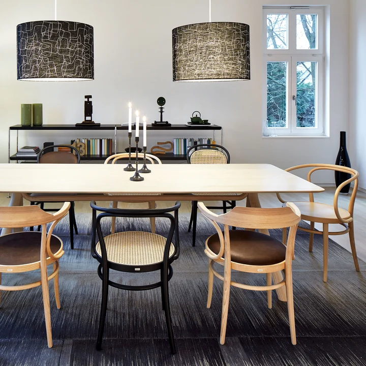 Thonet - 214 Bugholzstuhl, Rohrgeflecht mit Kunststoffstützgewebe / Buche natur (TP 17)