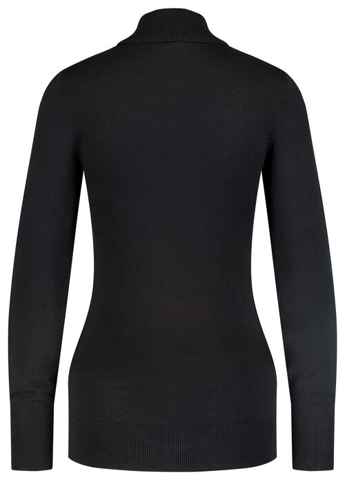 pull femme à col roulé noir