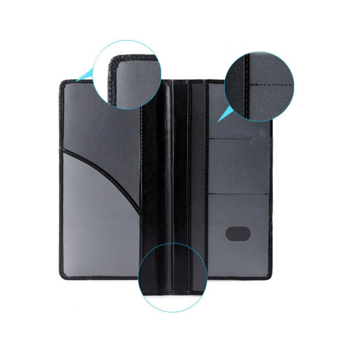 (24x13cm) Fahrzeug Dokumenten Organizer Aufbewahrungshülle für Handschuhfach - Schwarz