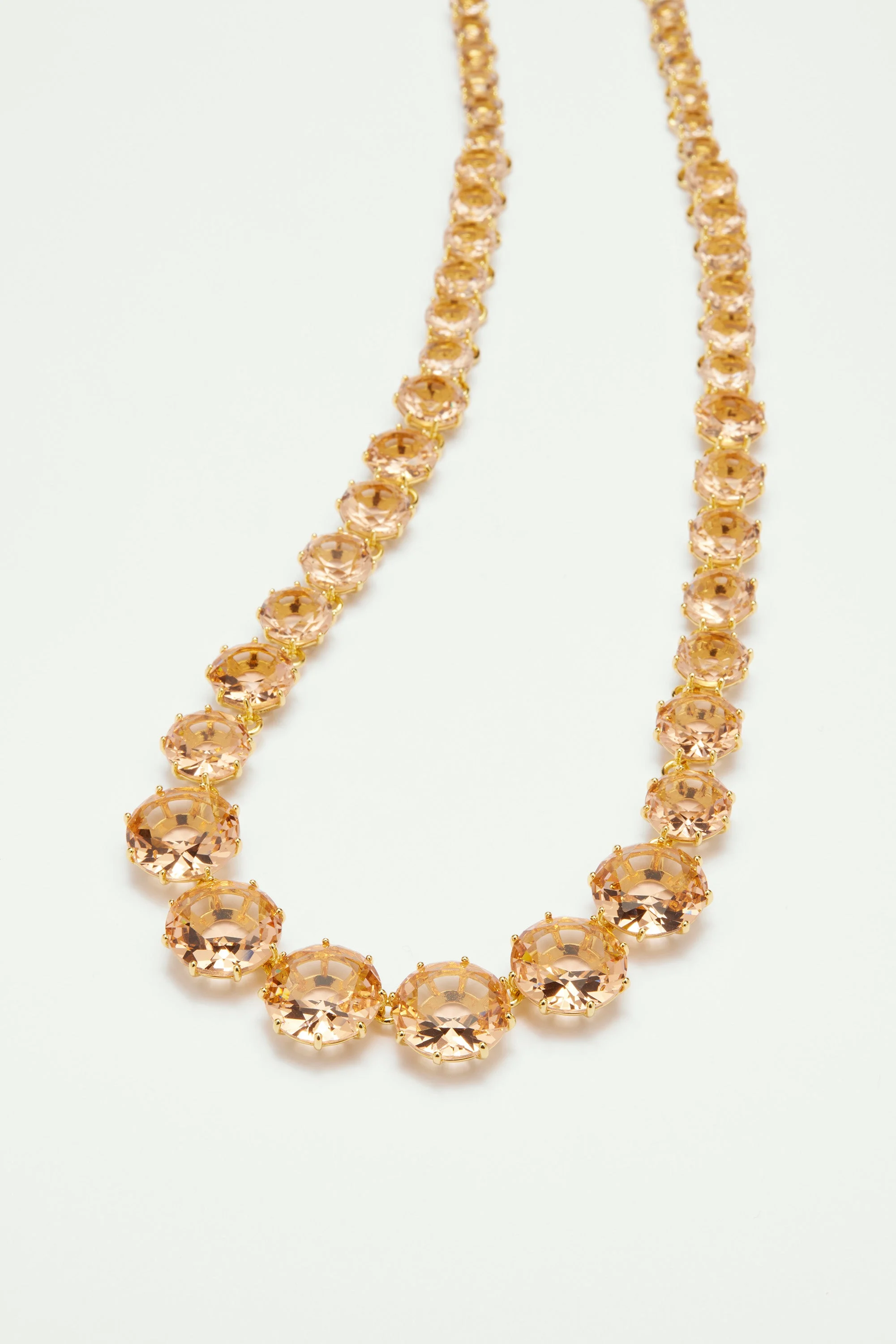 Collier sautoir pierres rondes la diamantineabricot | Rose