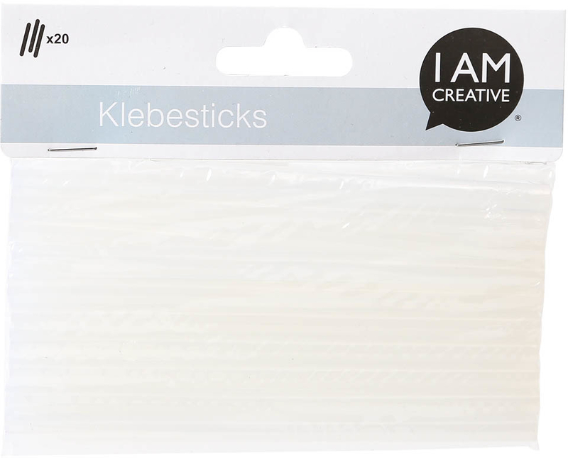 I AM CREATIVE Heissklebesticks, 20 Stück, transparent