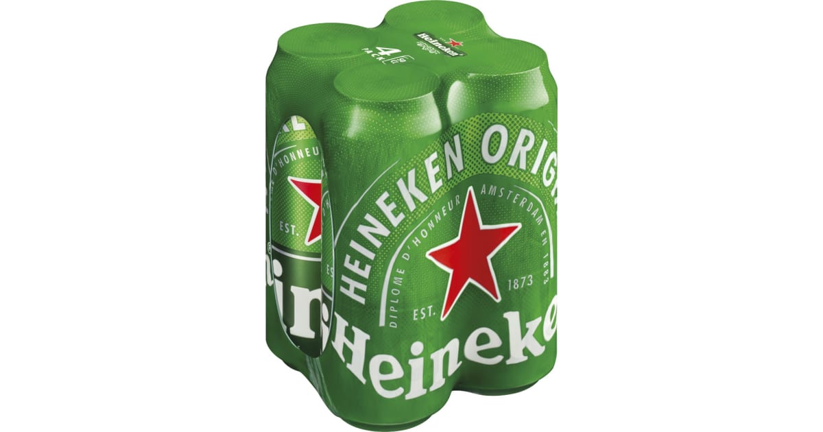 Heineken Bier Tray 4x 0,5 Liter Dose (Einweg)