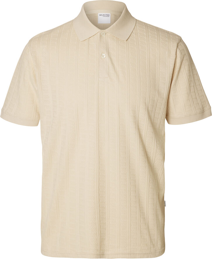 Selected Homme SLHJETT JACQUARD SS POLO Fog