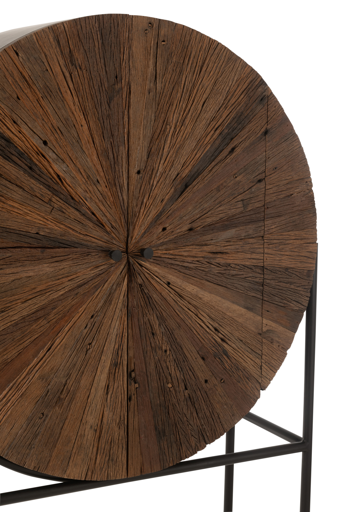 Wandkast Shanil Rond bruin/zwart