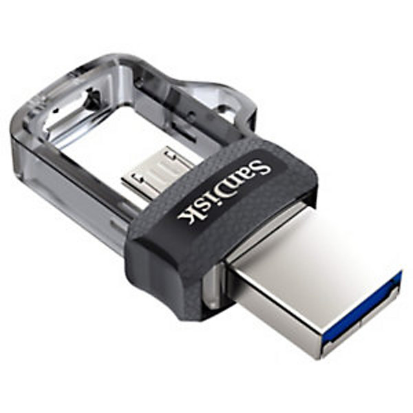 SanDisk Clé USB 3.0 Ultra Dual avec double connectique Micro USB - 32 Go - Argent/Noir -Pack promo : Lot de 2 clés + 1 OFFERTE