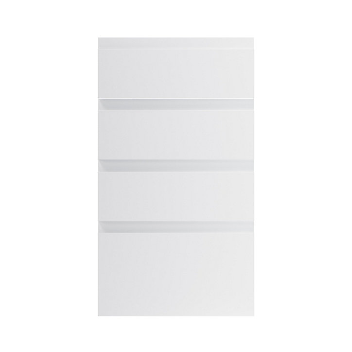 Façade de cuisine 3 tiroirs et 1 casserolier Garcinia gris clair brillant l. 40 cm x H. 72 cm GoodHome