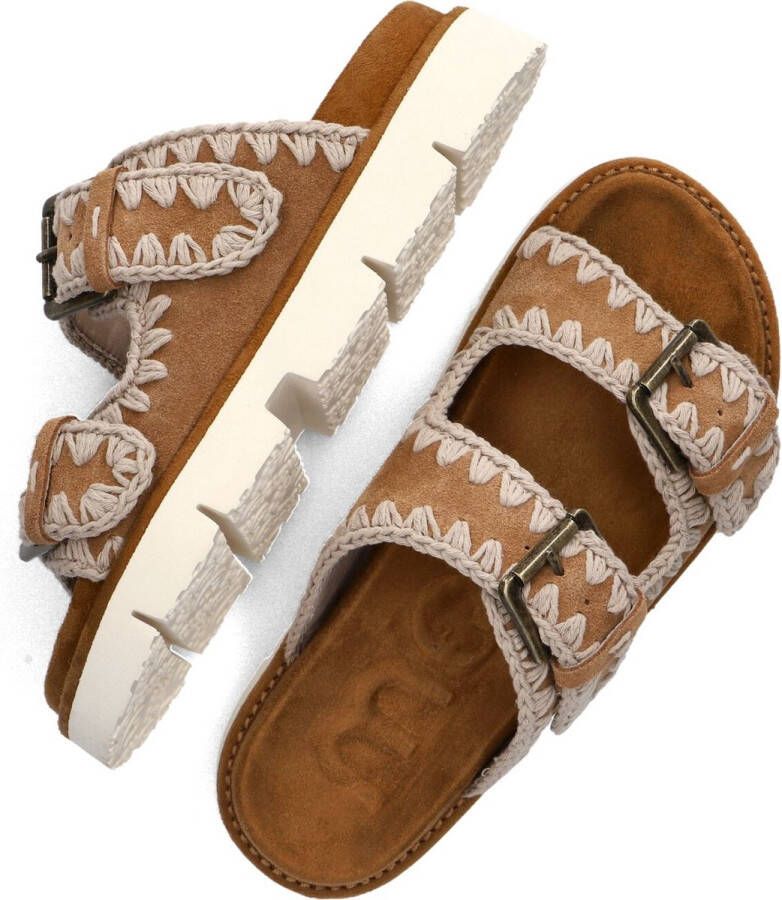 MOU Slippers Dames New Bio Maat: 36 Materiaal: Suède Kleur: Cognac