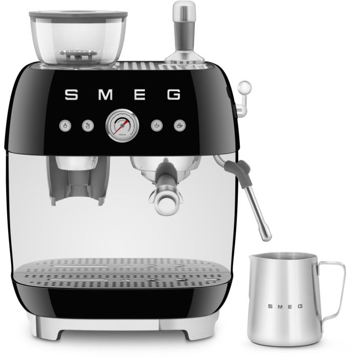 SMEG Espressomaschine mit Mahlwerk 50's Style EGF03BLEU Schwarz