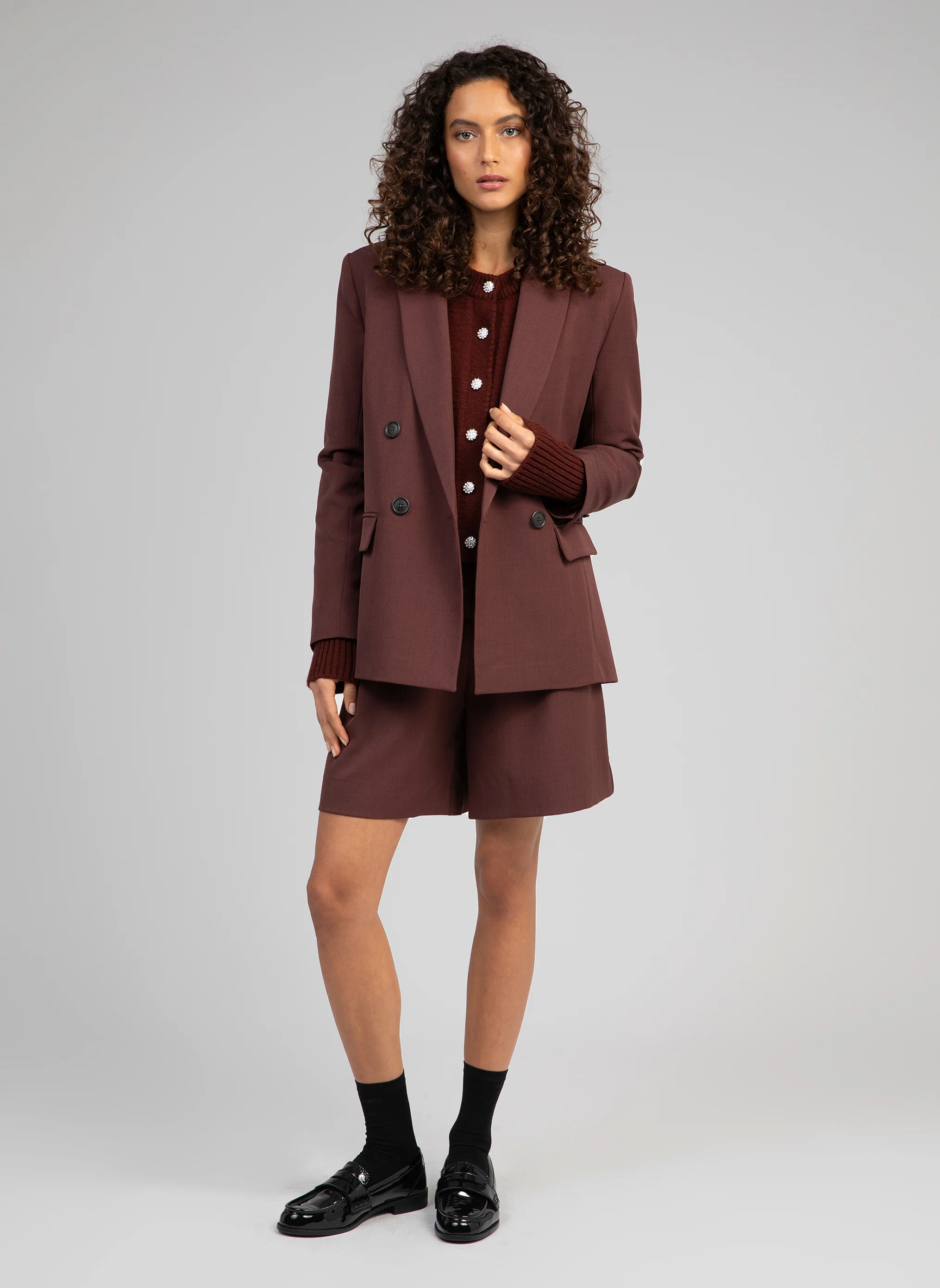 PALIO - Bermuda taille haute | Marron