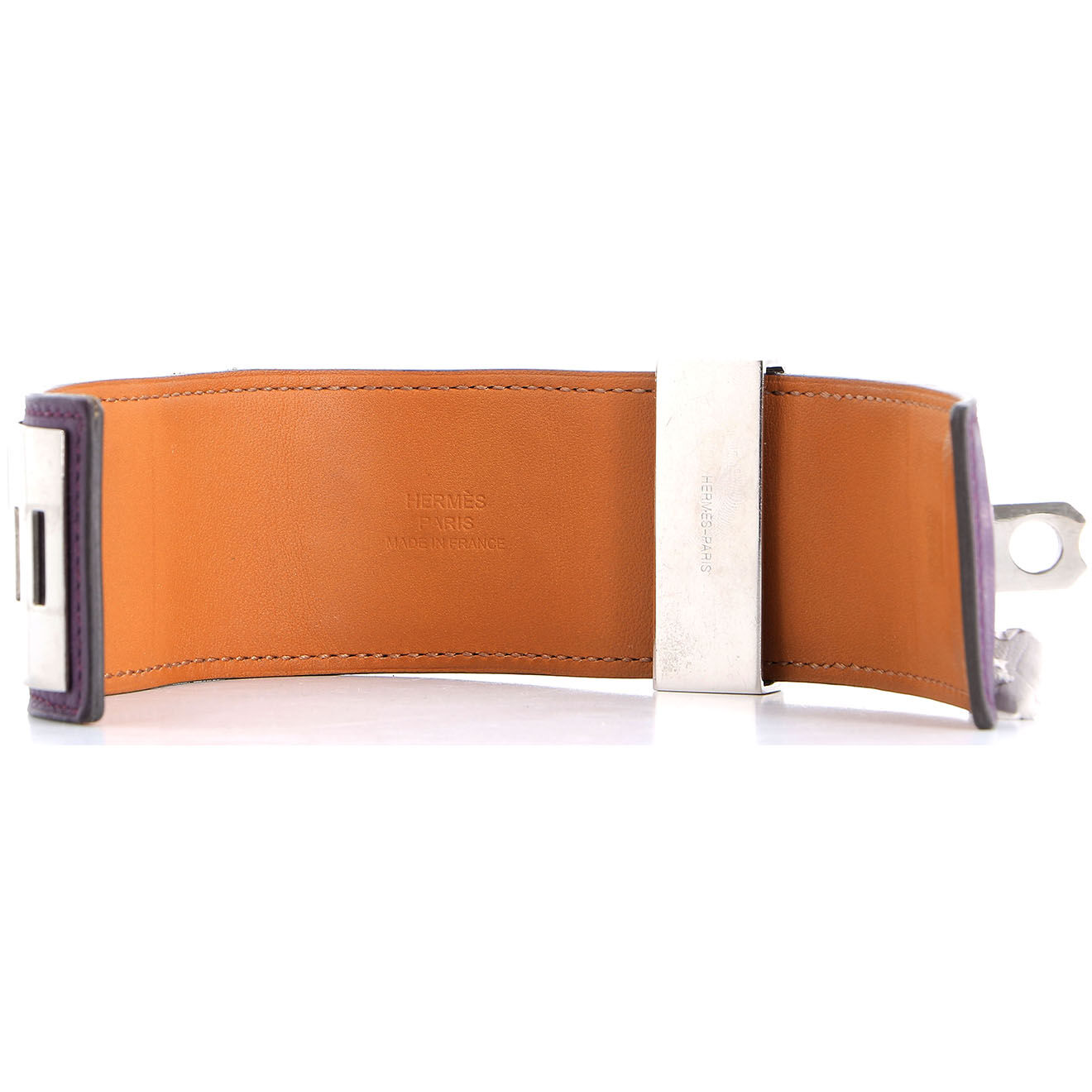 Hermès Manchette Collier de Chien T.1 en Cuir violette - Parfait état