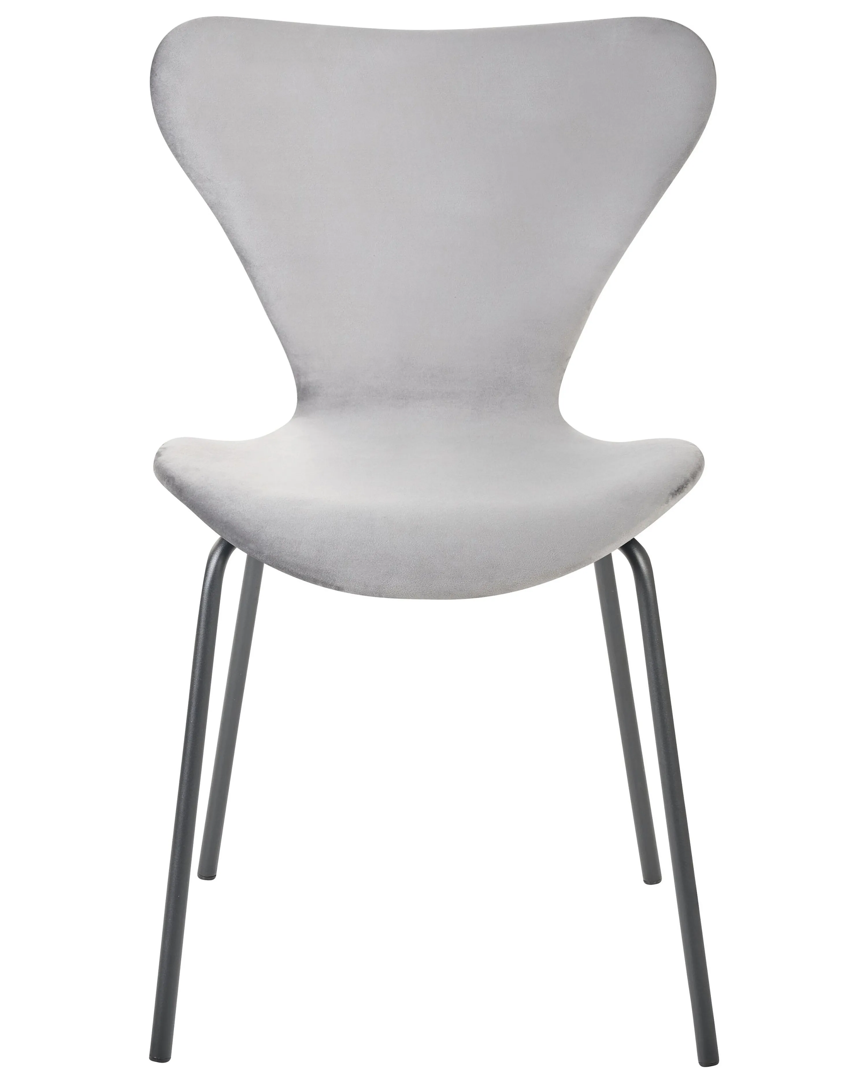 Set van 2 eetkamerstoelen BOONVILLE Fluweel Lichtgrijs
