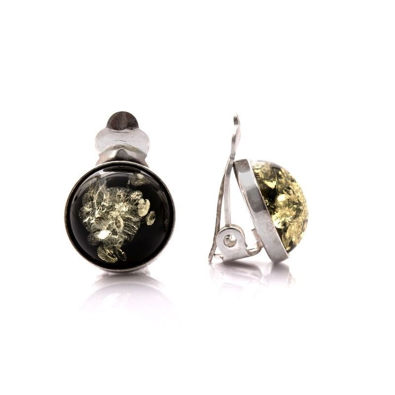 Boucle d'oreille argent 925 Ambre veritable de la mer Baltique