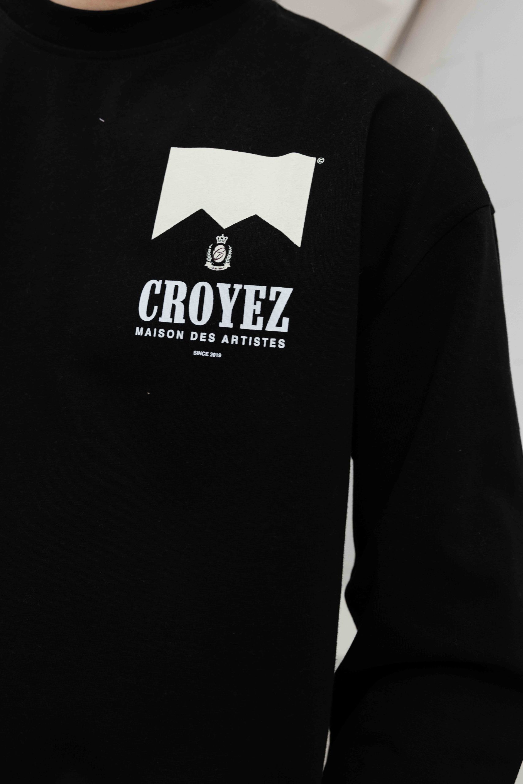 Croyez Maison Fumes Longsleeve T-Shirt Heren Zwart