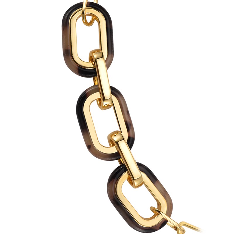 Bracelet En Argent Plusieurs Rectangles Doré Et Acétate écaille Grise Muriel