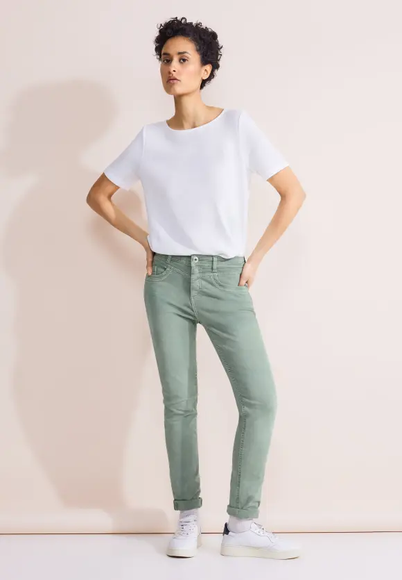 Casual Fit Color Jeans - soft olive washed