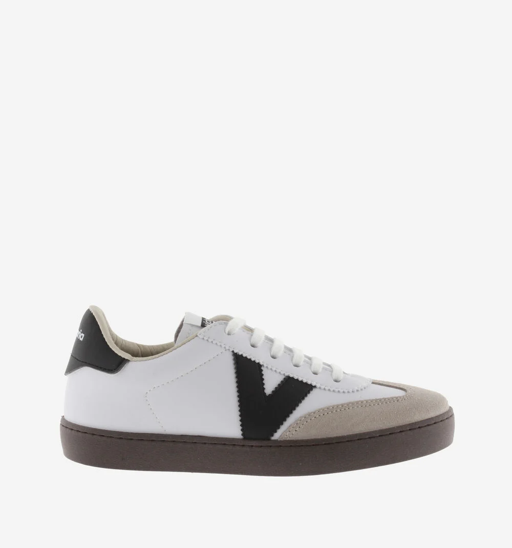 BERLÍN CYCLISTE EFFET CUIR & CUIR FENDU Baskets unisexes à semelles marron BLANCO