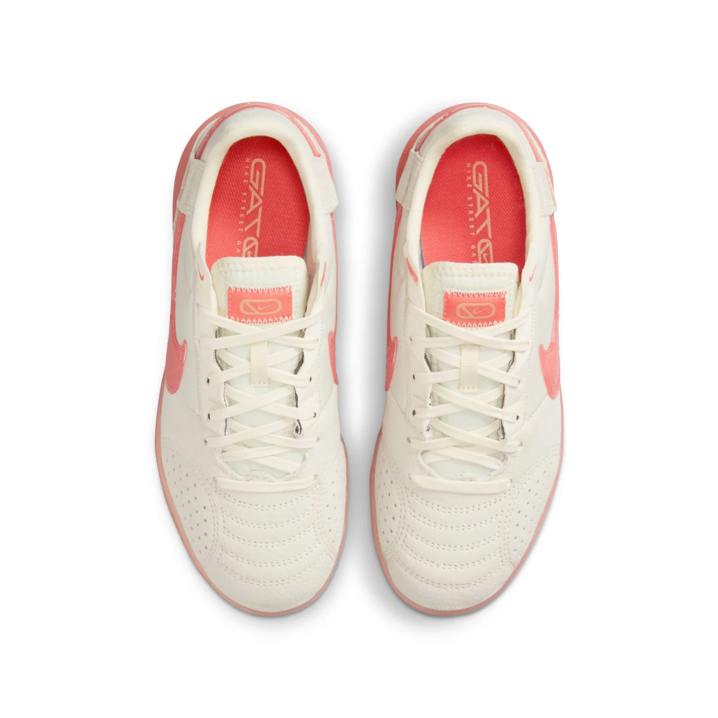 Nike Street Gato Straatvoetbalschoenen Kids Wit Lichtroze Oranje