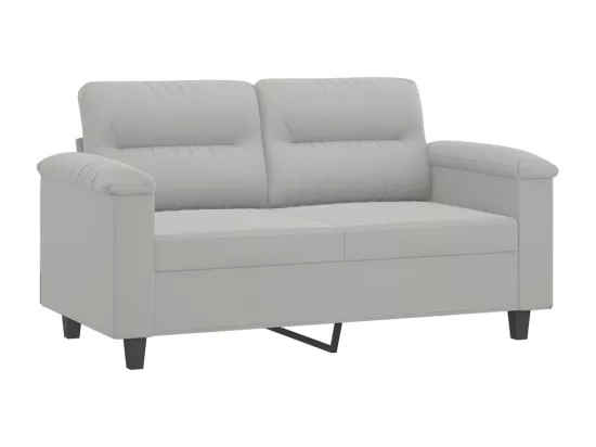 Ensemble de canapés 4 pièces coussins gris clair tissu microfibre