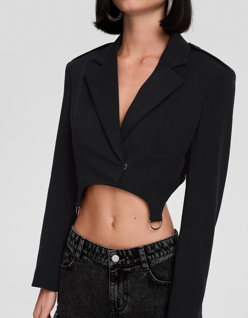 Blazer curto com alças