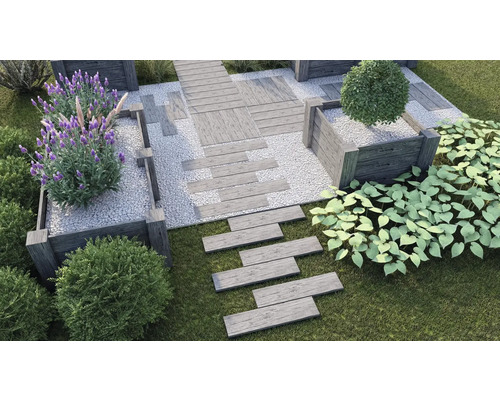 Betonnen verhoogde tuinbak Big Antique witgekalkt met voorgemonteerde draad 220 x 120 x 69 cm