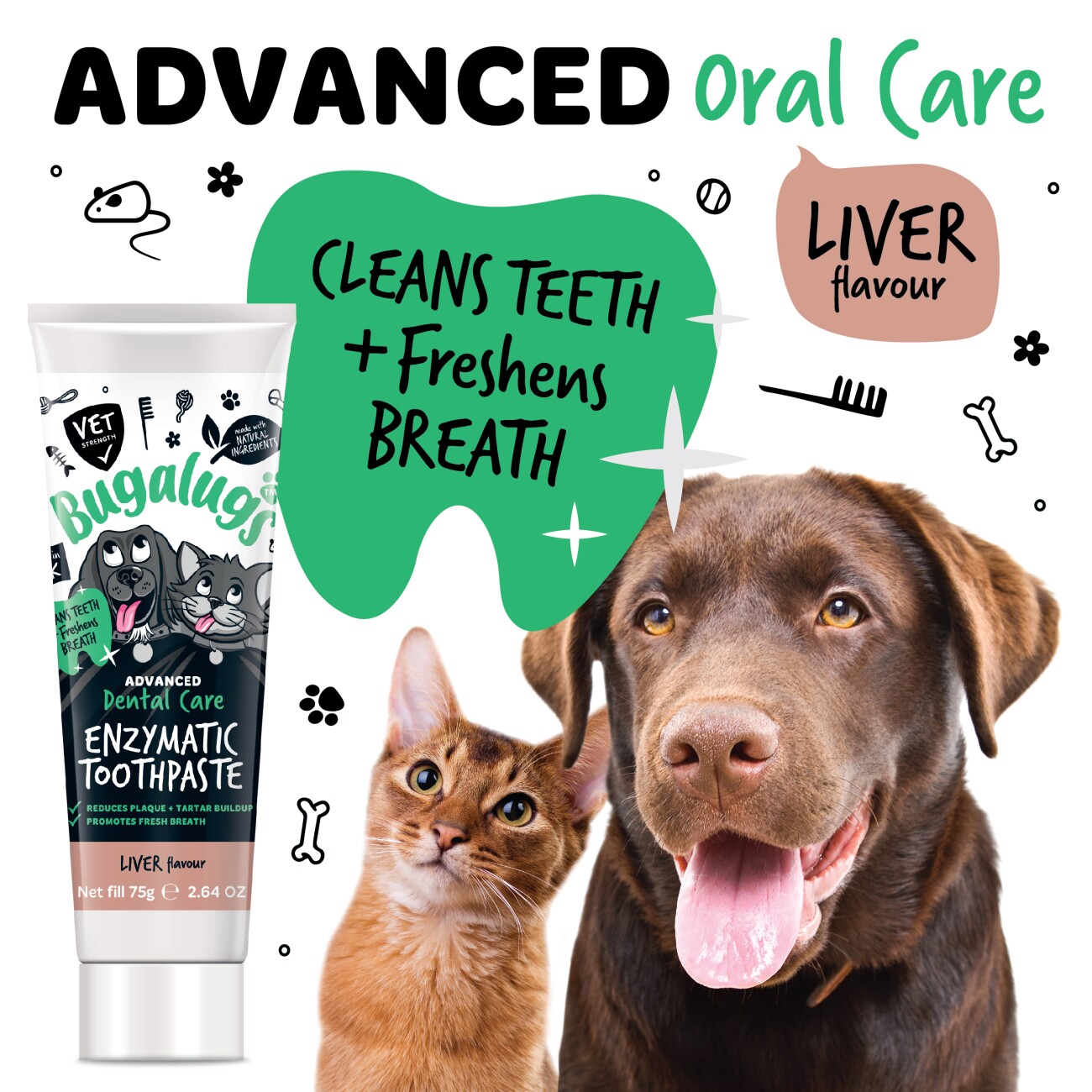 Bugalugs Dental-Kit mit Zahngel 75 g