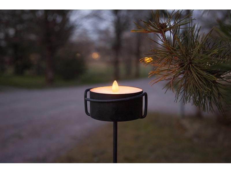 Star Trading LED Teelicht Maxi Ø 10 x 7 cm, Schwarz LED Fackelkerze