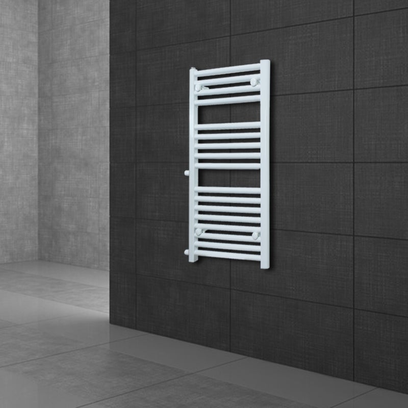 LuxeBath Renovatie Radiatorvervanging 500x1200 mm Wit, Rechte Badkamerradiator met Zijaansluiting, Hart-op-Hart afstand 500 mm, Handdoekverwarmer, Handdoekdroger, Handdoekradiator, Handdoekverwarming