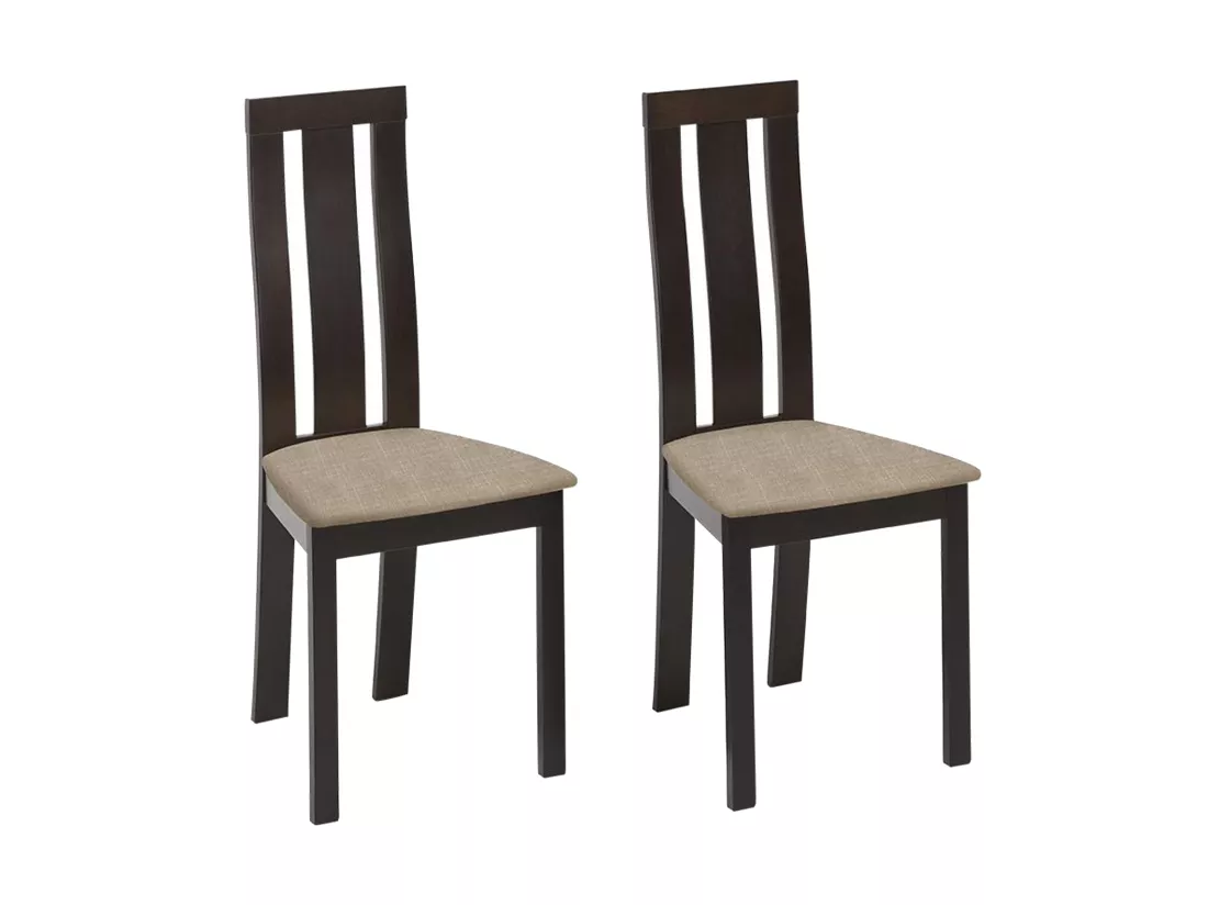 Lot de 2 chaises DOMINGO - Hêtre massif wengé