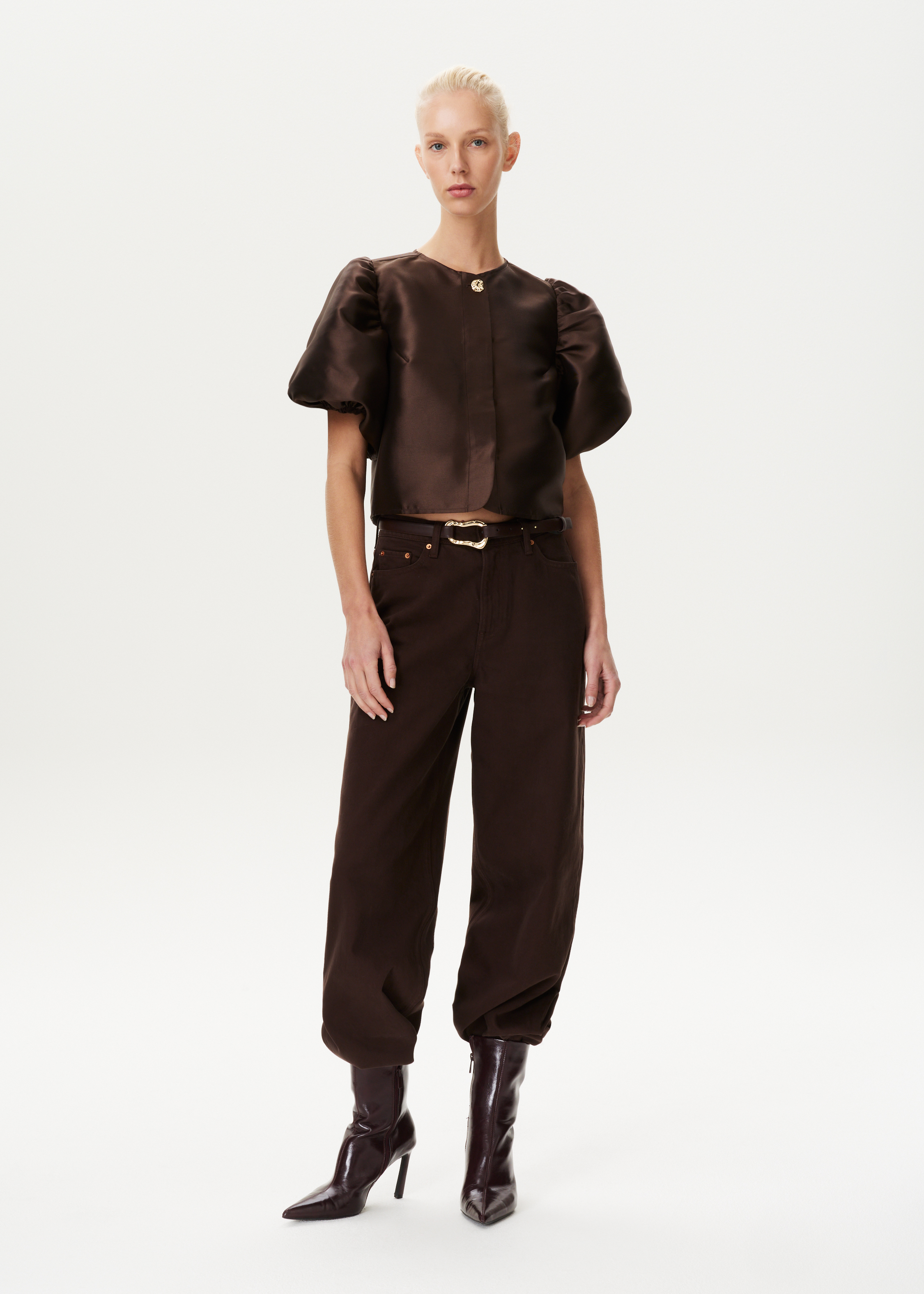 Blouse met pofmouwen