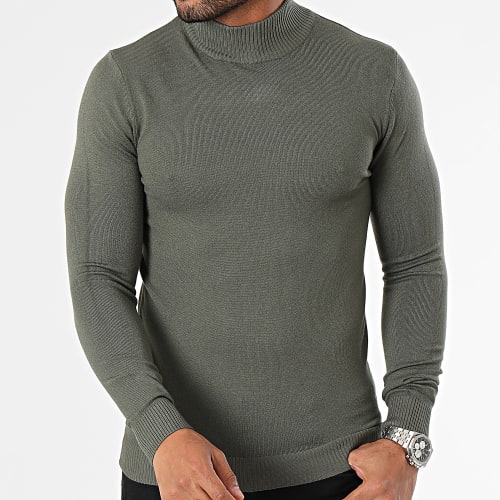Pull Col Montant Vert Kaki